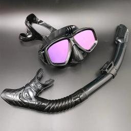 Conjunto de snorkel com montagem Gopro para homens e mulheres, máscaras de mergulho, óculos anti-nevoeiro, lente espelho, equipamento de natação - Image 1