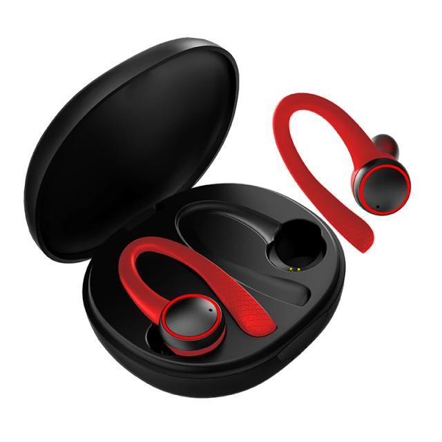 Fones de Ouvido Bluetooth Impermeáveis TWS com Microfone para Esportes e Corrida, Estéreo e Gancho de Ouvido, Bluetooth 5.0