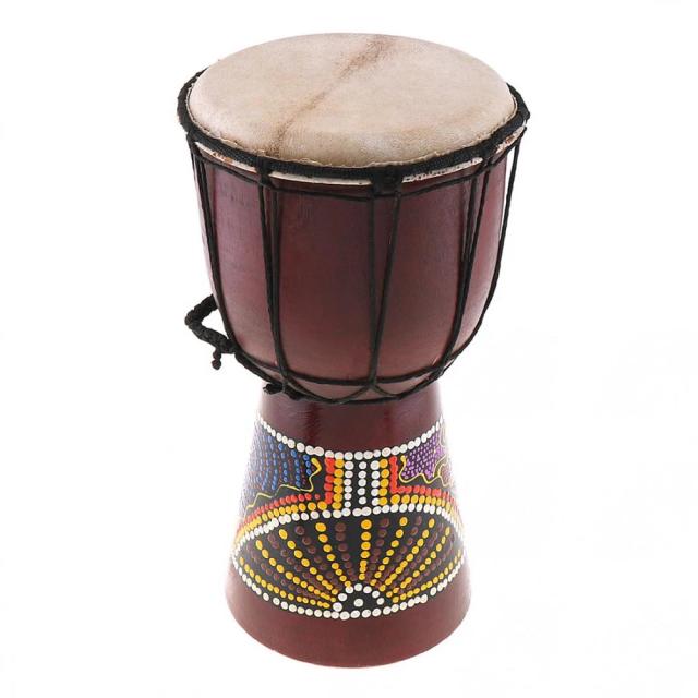 Djembe Africano Profissional de 6 Polegadas em Madeira Pintada e Pele de Cabra - Som Tradicional e Autêntico