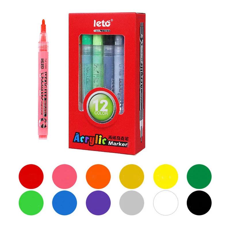 Conjunto de canetas de tinta acrílica, arte permanente, pedras, desenho de vidro, canva, tecido, madeira, artesanato bricolage, 1mm - Image 1