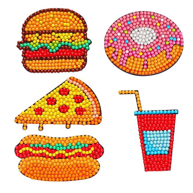 Conjunto de 5/12 Adesivos de Arte em Diamante 5D de Princesas e Animais para Crianças - Pintura de Mosaico para Iniciantes