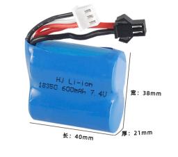 7.4v 600mah bateria de lítio 18350 bateria cilíndrica 15c tianke h100h102 controle remoto navio modelo potência - Image 3