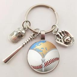 Vintage Baseball Sports Keychain para homens, Sports Chaveiro, Retro Silhouette Art, Baseball Player Jóias - Image 6