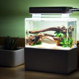 Mini pequeno aquário tanque de peixes interface usb com led lâmpada luz água fliter tanque de peixes casa decorações suprimentos de aquário - Image 1
