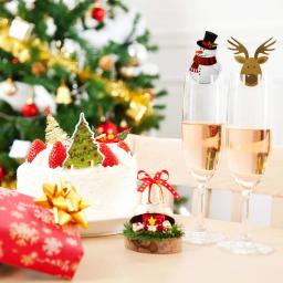 10 peças decorações de vidro de vinho do natal, copos, cartões, marcadores de goblet de natal, decoração de mesa para materiais de festa de natal - Image 6