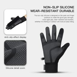 Luvas reflexivas de ciclismo para homens, tela sensível ao toque, impermeável, à prova de vento, bicicleta, esportes, luva, quente, motocicleta, esqui, inverno - Image 5
