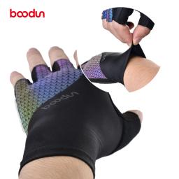 Boodun-luvas de ciclismo com absorção de choque., luvas de bicicleta de estrada com meio dedo, luva de pesca para homens e mulheres. - Image 2