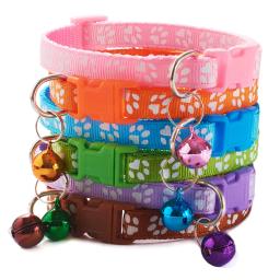 Colarinho de Nylon Ajustável com Sino para Animais de Estimação, Coleira de Gato e Cachorro Ajustável, Delicada e Segurança, Moda Casual, Atacado, 10PCs - Image 5