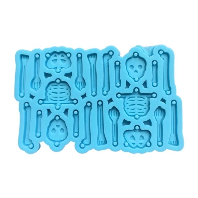 Molde de Silicone para Joias Artesanais: Crie Brincos de Esqueleto com Resina Epóxi!