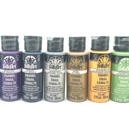 Meios acrílicos ecológicos à base de água da pintura acrílica cerâmica de vidro do esmalte de folkart da xadrez americana 59ml - Image 4