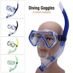 Adulto máscara de natação mergulho óculos de snorkel esportes subaquáticos com meia respiração seca tubo máscara de mergulho terno - Image 1