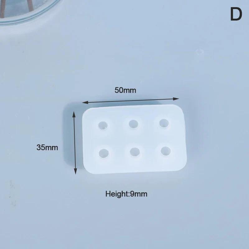 Molde de conta de silicone retangular transparente bola quadrada 6 furos de suspensão artesanato moldes de resina epóxi para ferramentas de fabricação de jóias - Image 1