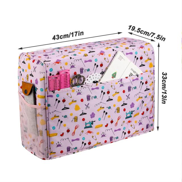 Capa de Poeira para Máquina de Costura com Bolsos para Agulhas - Acessório Prático de Armazenamento para Mulheres