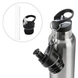 4 em 1 tampa da palha multi esportes compatíveis isolados tampas de substituição da garrafa de água com escova de limpeza da palha para a garrafa de água - Image 3