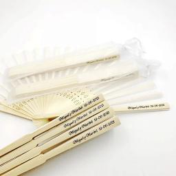 Lembrancinhas personalizadas de seda para festa de casamento, 40 unidades, leques, decoração, lembranças, com bolsa de organza, para convidados - Image 2