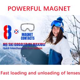 Juli profissional óculos de esqui magnéticos camadas duplas lente anti-nevoeiro uv400 grande máscara de esqui óculos de snowboard para homens - Image 2