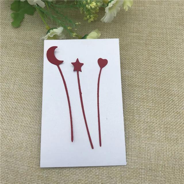 Matriz de Corte de Metal com Estrela e Lua para Scrapbooking, Cartões e Artesanato DIY