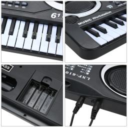 Piano elétrico com Mic para crianças, 61 teclas, teclado digital, órgão eletrônico, instrumentos musicais, presentes para crianças, novo - Image 5