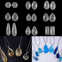 Formas Geométricas Silicone Moldes com Furo, Resina Epóxi Mold, DIY Artesanato, Fazer Jóias, Pingentes, Colar Acessórios, 9 Estilos - Image 1