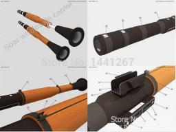 Modelo de papel 3d RPG-7 bazooka pode montar arma de fogo terminou comprimento 120cm papercraft arma para jogo cosplay puzzle brinquedo - Image 4