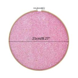 Exibição de pino de broche, placa de glitter para pendurar na parede, aro bordado - Image 6