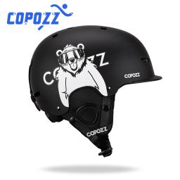 Copozz novo capacete de esqui dos desenhos animados meio coberto anti-impacto capacete de segurança ciclismo esqui snowboard capacete esportivo para adultos e crianças - Image 1