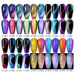 Lilycute 7ml 9d gato reflexivo gel magnético unha polonês conjunto com ímã vara gel preto fluorescente brilho unha gel polonês - Image 5