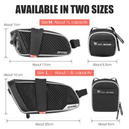 Oeste bicicleta-saco impermeável sela para mtb e bicicleta de estrada, saco reflexivo para o banco traseiro, acessórios de ciclismo - Image 4