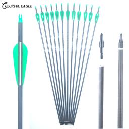 Flechas de carbono puro 300, 400 id de coluna, 6.2mm 28/20/22 polegadas, arco composto, arco recurvo, caça, tiro com arco - Image 1