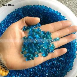 Pedra de cascalho de vidro para aquário, decoração do aquário, pedras e cristais de quartzo natural, esmalte verde, azul, 50g, K5 - Image 1