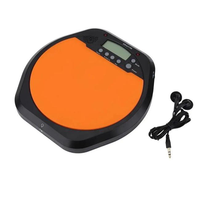 Portátil Dumb Drum Pad Eletrônico - Metrônomo e Prática de Percussão 2 em 1 para Bateristas