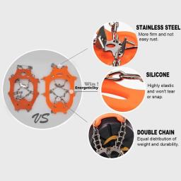 Grips Ice Snow para sapatos de escalada, Crampon para caminhadas e escalada, Chain Claws and Grips, Capa para sapatos, 13 dentes, 1 par - Image 2