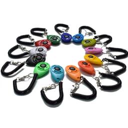 Produtos para animais de estimação gato cão treinamento clicker plástico novos cães clique trainer ajuda ajustável alça de pulso som chaveiro cão repeller - Image 4