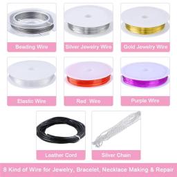 Kit de jóias de luxo com contas, 2083 peças, fabricação de joias, amuletos, miçangas, fio para colar, pulseira, brincos, reparo - Image 6