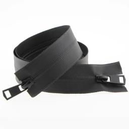 Nylon impermeável Duplo Sliders Zíperes, Zíperes invisíveis para casacos de costura, Esportes Artesanato DIY, Preto 5 # - Image 5