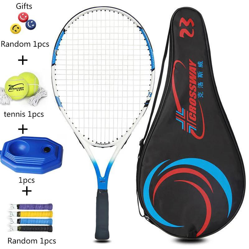 Raquete De Tênis Para Adolescente, Raquete De Esportes De Fibra De Carbono, Único Dispositivo De Treinamento, 19 ", 21, 23, 25", 1Pc - Image 1