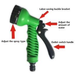 Expansível Magic Water Gun Mangueira Tubo, Carretéis Flexíveis, Pote De Espuma, Lavagem De Carro Pulverizador, 7 Padrões - Image 5