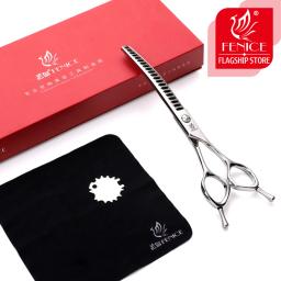 Fenice Professional Dog Grooming Shears, Curvo Diluindo Tesoura para Rosto e Corpo do Cão, de Alta Qualidade, JP 440C, 7.0 7.5" - Image 5