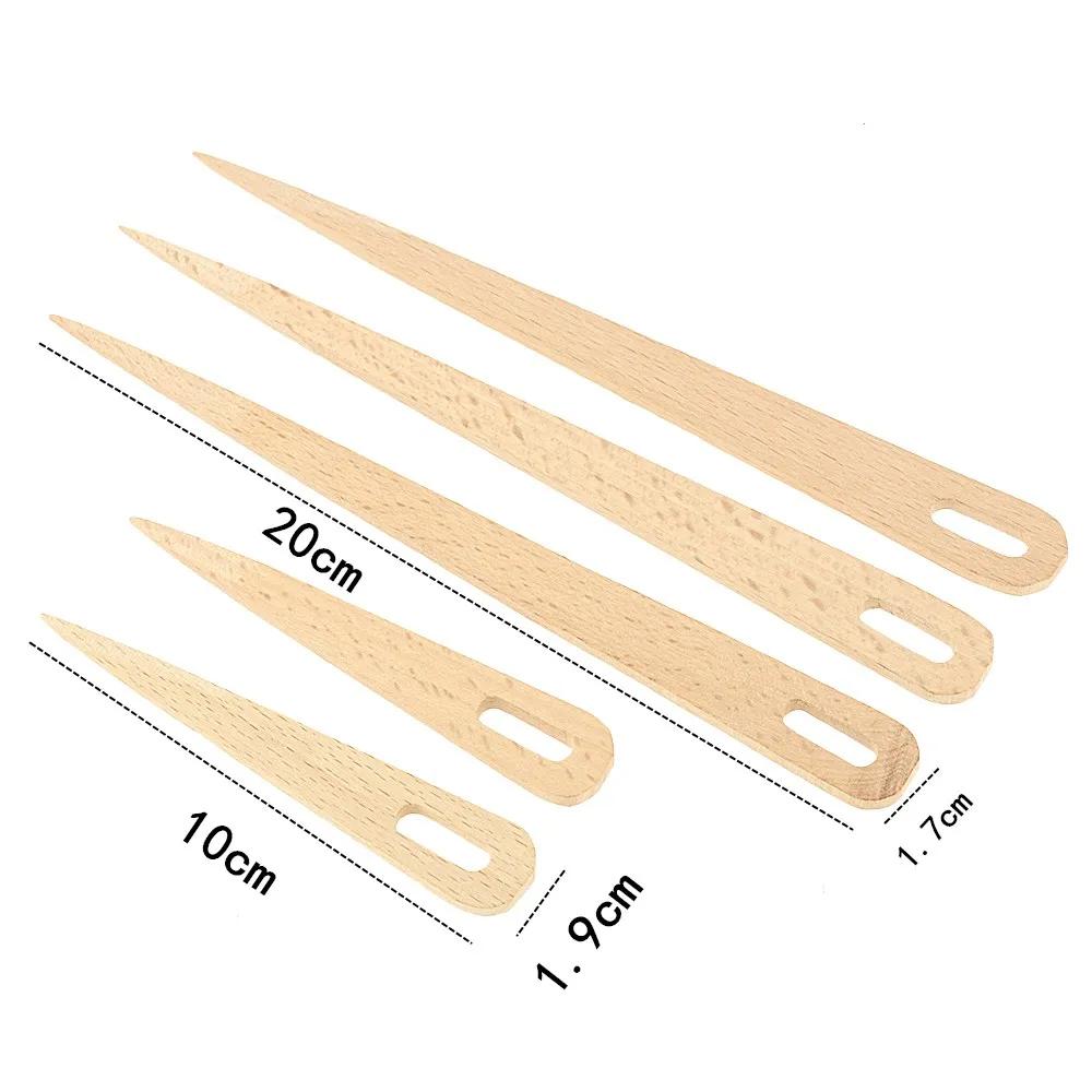 Ferramentas de tear de madeira para tecelagem, 5 fábricas diy agulha de olho grande tapeçaria ferramenta de tricô agulhas de tecelagem de madeira - Image 1