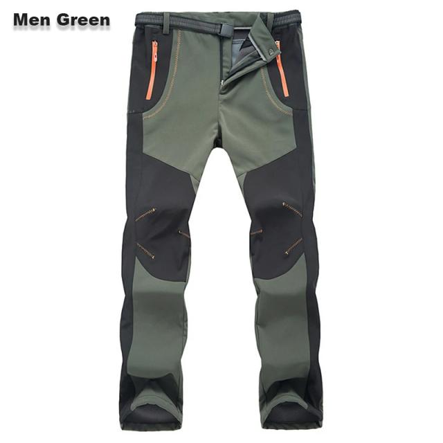 LNGXO Calça de Trekking Masculina Lã Grossa Inverno Impermeável e Respirável
