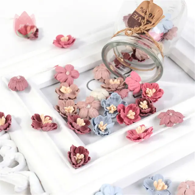 Flores Artificiais de Seda 2cm para Decoração de Casa, Casamentos e Festas - Acessórios DIY com Frete Grátis