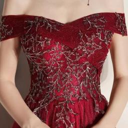 Vestido longo de festa, elegante, com decote em barco, lantejoulas, uma linha, fora do ombro, festa, banquete, festa, formatura - Image 4
