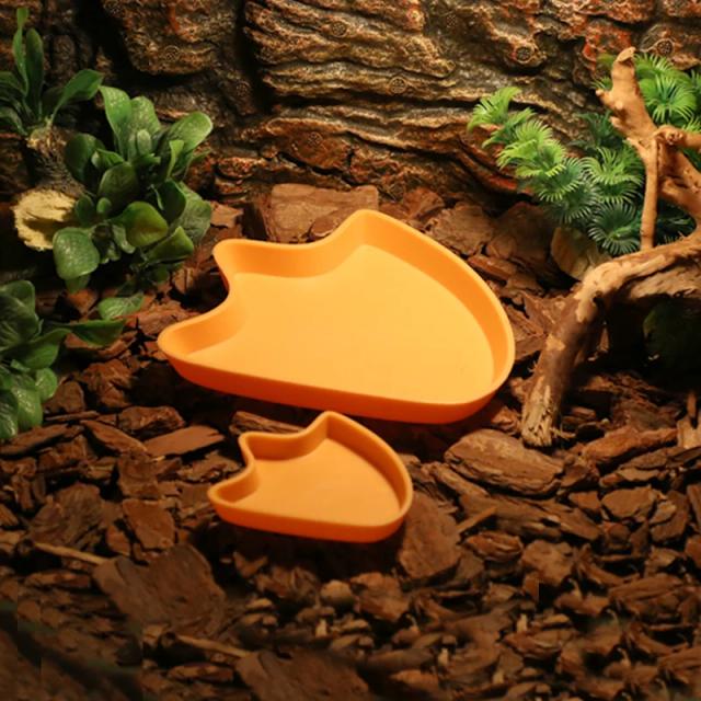 Alimentador de plástico ideal para répteis e anfíbios em terrários, bacia de água para tartarugas e lagartos
