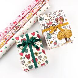 Papel de embrulho de presente, papel de embrulho de presente do dia dos namorados, casamento, amor, natal, caixa de papel com 10 peças - Image 5