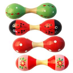 Chocalho de madeira com cabeça dupla e martelo para bebê, instrumento de percussão musical, auxílio didático, 15cm, 1 parte - Image 1