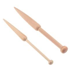 Crochet gancho Ferramentas para DIY tecelagem, Knitting Tool, tecido Sweater Scarf, Tapeçaria Bobbin Stick, única cabeça, madeira maciça, 1 PC - Image 2