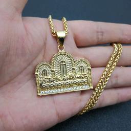 Hip Hop Last Dinner Colar Pingente para Homens e Mulheres, Ornamento em Aço Inoxidável, Festa Jóias - Image 5