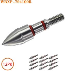 Sabedoria aço inoxidável pontos de campo tiro com arco 100 grãos, fácil puxar vários, od 5/16 "(7.94mm) parafuso em pontas de campo de tiro com arco - Image 4