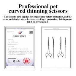 Fenice Professional Dog Grooming Shears, Curvo Diluindo Tesoura para Rosto e Corpo do Cão, de Alta Qualidade, JP 440C, 7.0 7.5" - Image 6