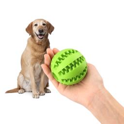 Bola de borracha para animais de estimação, brinquedo interativo para mastigar com os dentes e limpar os dentes, para cães e gatos - Image 5